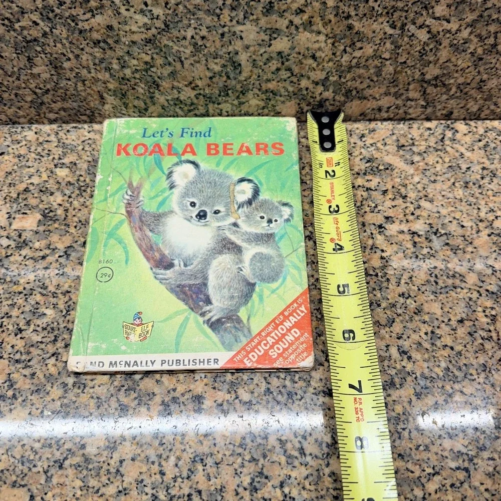 Vintage 1969 Let's Find Koala Bears Ida Harper Simmons Rand McNally Elf Book